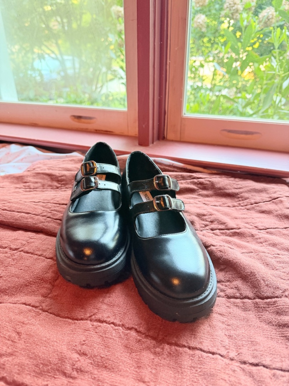Black Double-Strap Mary Jane Shoes from Steve Madden